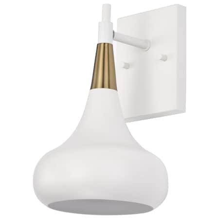 Nuvo Phoenix 1-Light Wall Sconce - Matte White with Vintage Brass 60/7509